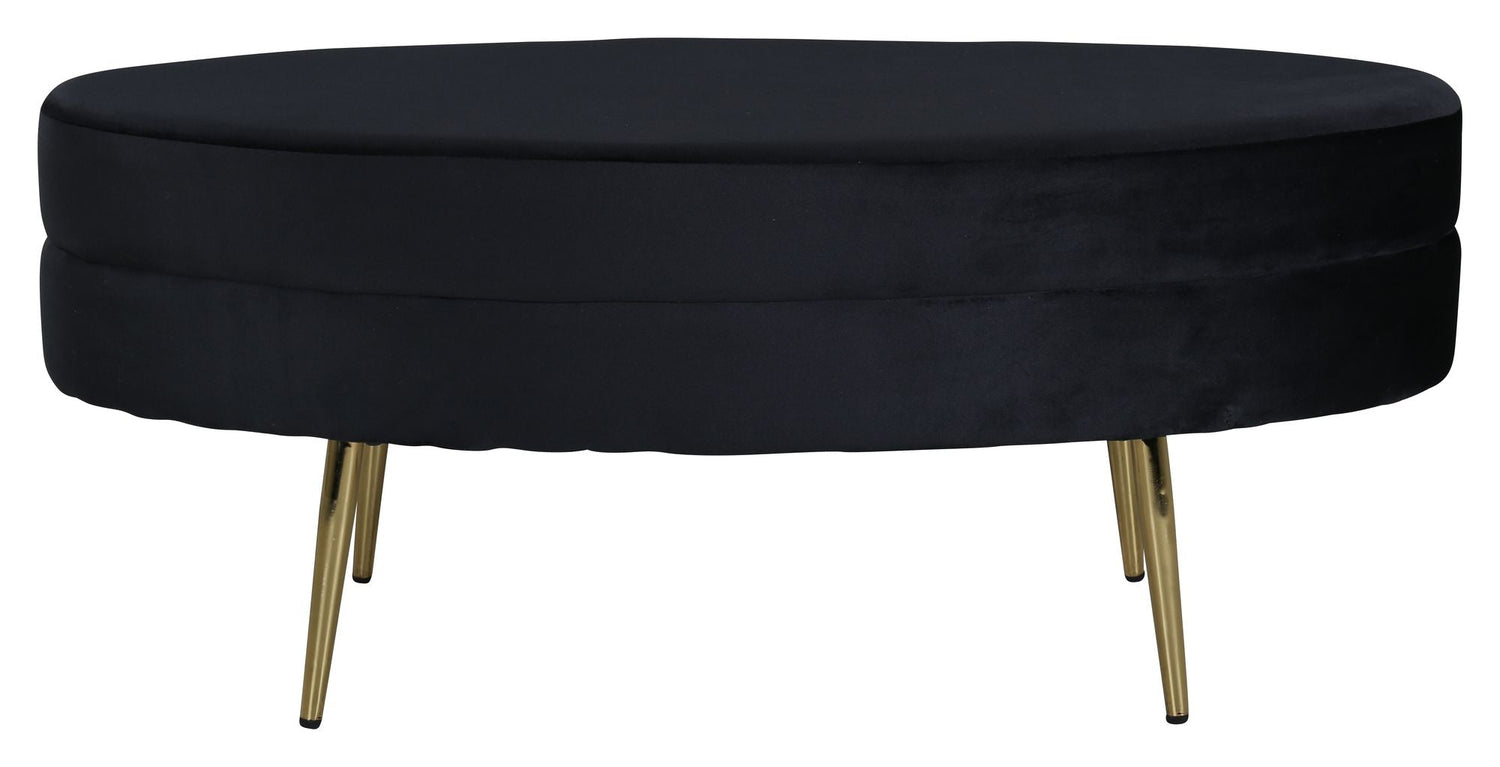 Otto Puf, Sort Velour - Unoliving.com