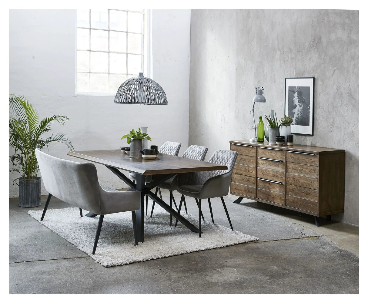 Ottowa Sofabænk, Grå Velour - Unoliving.com
