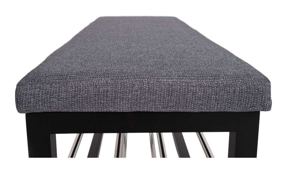 Padova Bænk m. skohylder, Sort/Grå - Unoliving.com