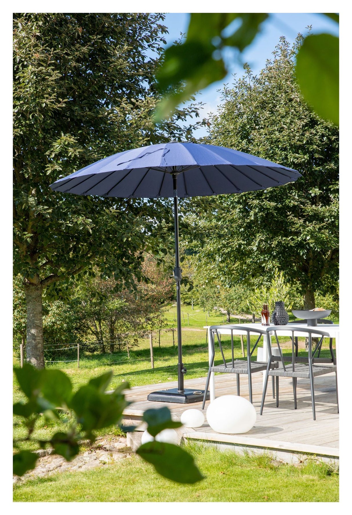 Palmetto Parasol m. tilt - Blå - Unoliving.com