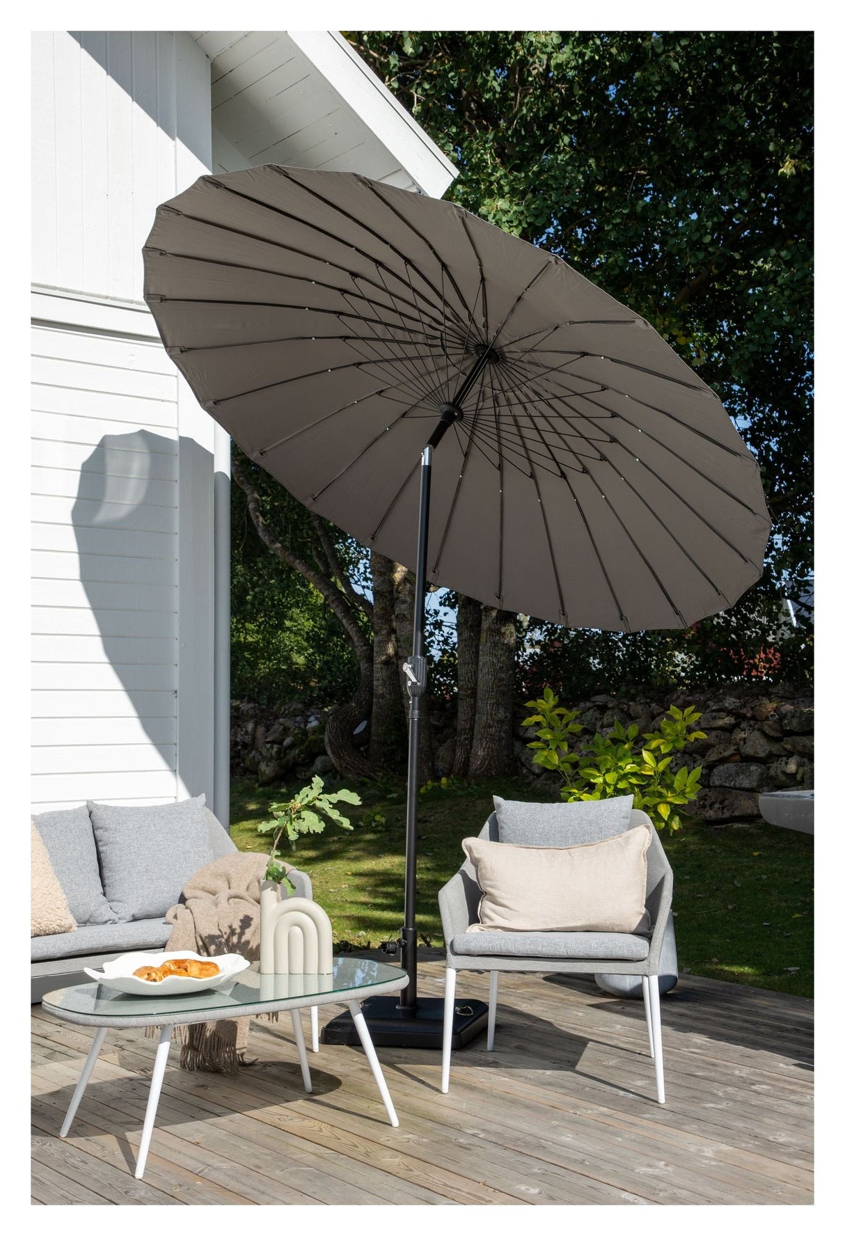 Palmetto Parasol m. tilt - Grå - Unoliving.com