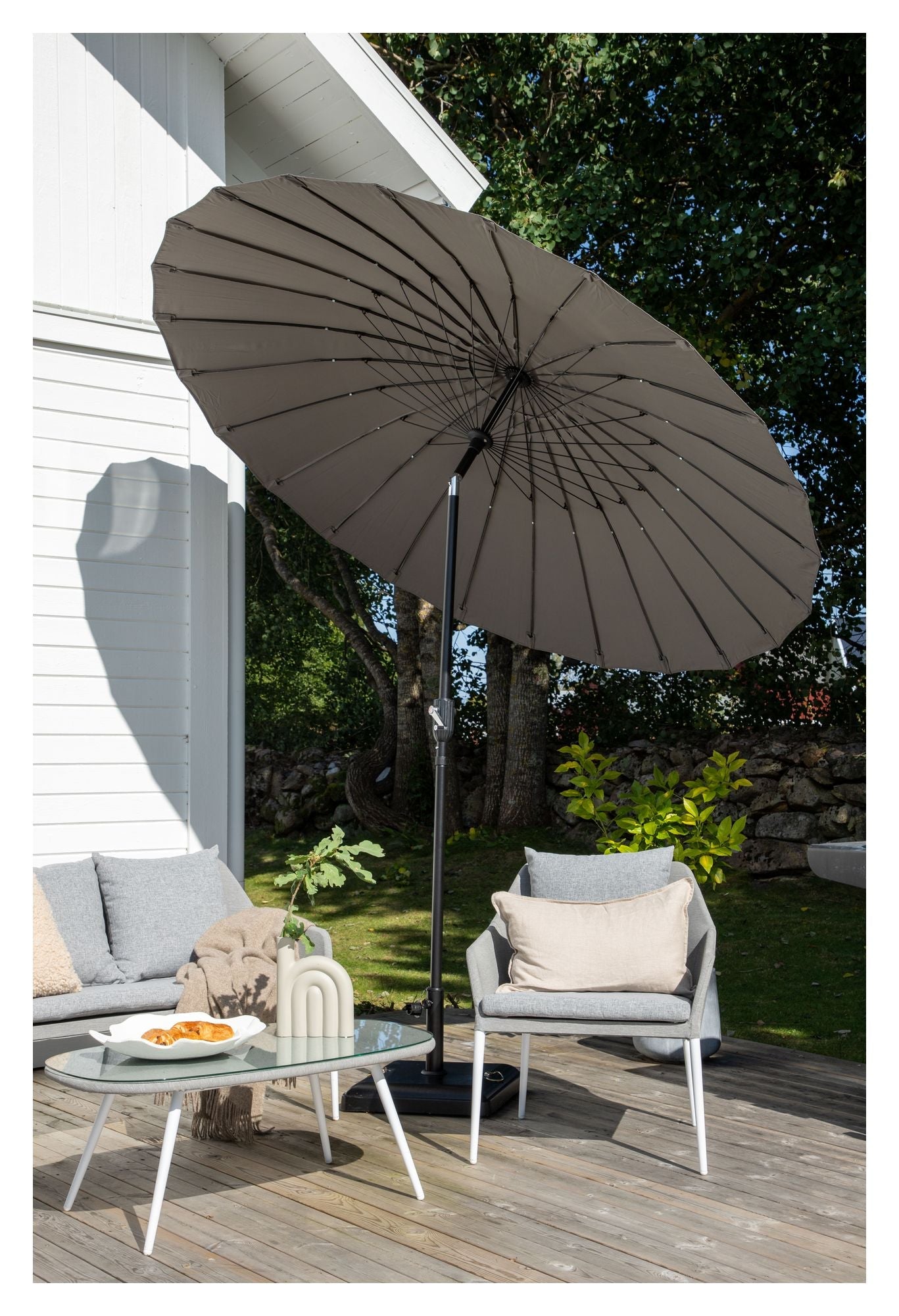 Palmetto Parasol m. tilt - Grå - Unoliving.com