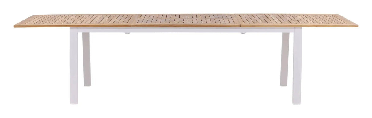 Panama, Havebord 224/324, Hvid Alu/teak - Unoliving.com