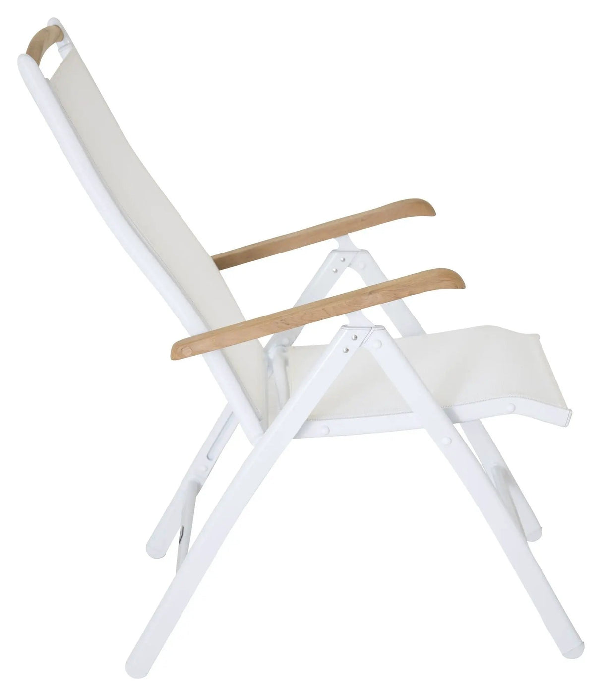 Panama Positionsstol, Hvid alu/Hvid textilene/teak - Unoliving.com