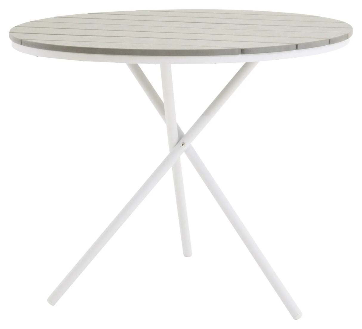 Parma, Cafébord Ø90, Hvid Alu/Grå aintwood - Unoliving.com