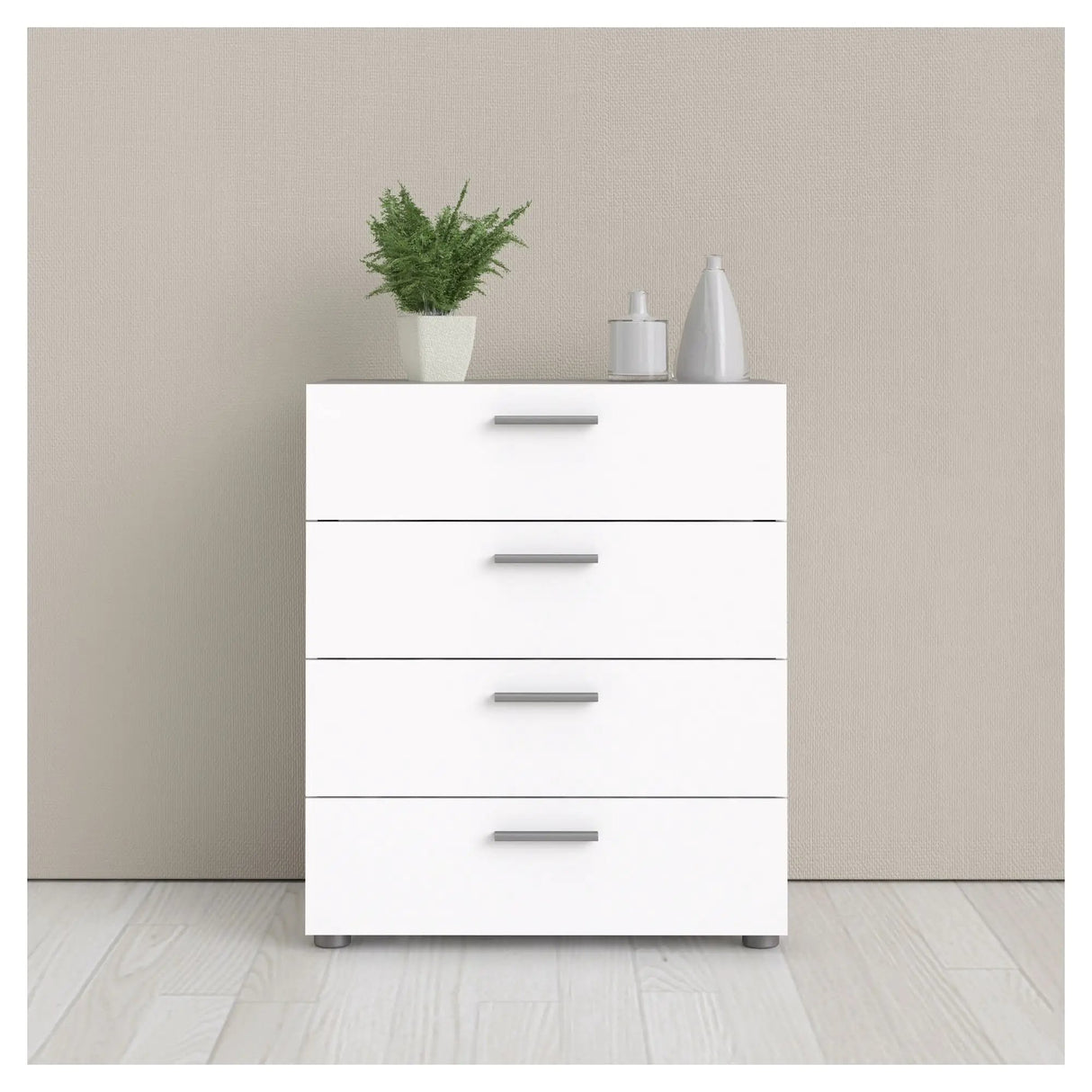 Pepe, Kommode m. 4 skuffer 82cm - Hvid - Unoliving.com