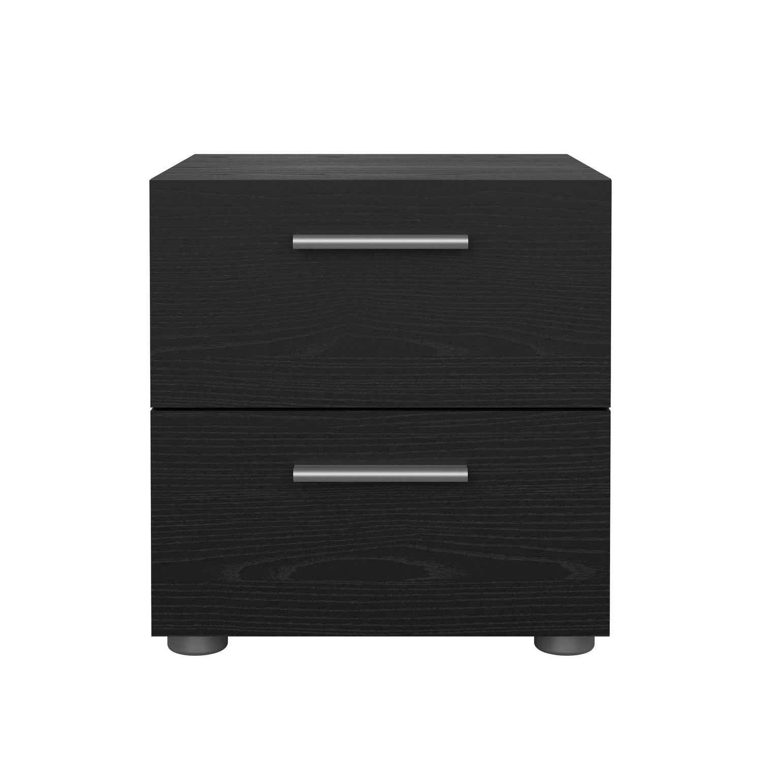 Pepe Sengbord m. 2 skuffer, 40x40x42, Sort Wood Grain - Unoliving.com