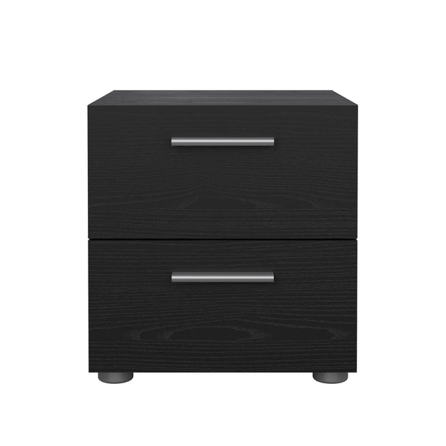 Pepe Sengbord m. 2 skuffer, 40x40x42, Sort Wood Grain - Unoliving.com