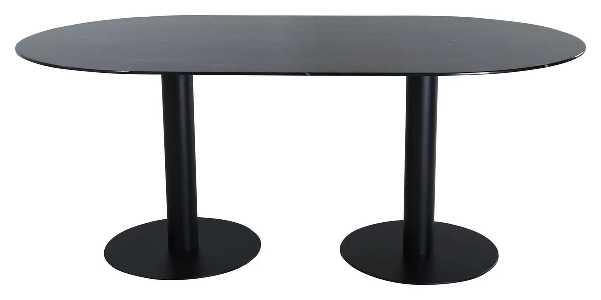Pillan Spisebord Oval, Sort, 180x100 - Unoliving.com