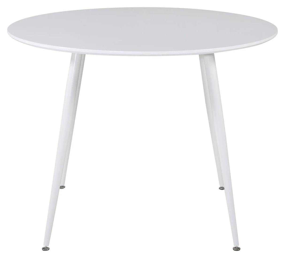 Plaza Spisebord, Hvid m. hvide ben, Ø100 - Unoliving.com