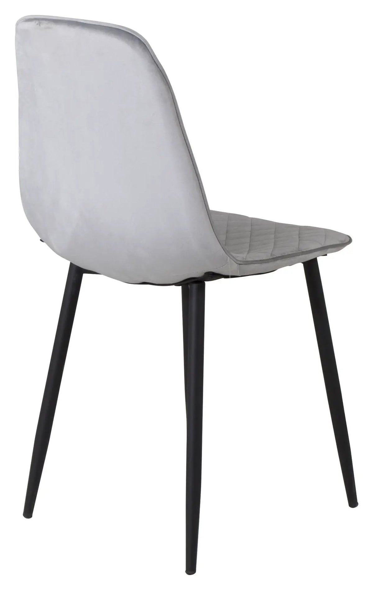 Polar Diamond Spisebordsstol, Grå velour m. sorte metalben