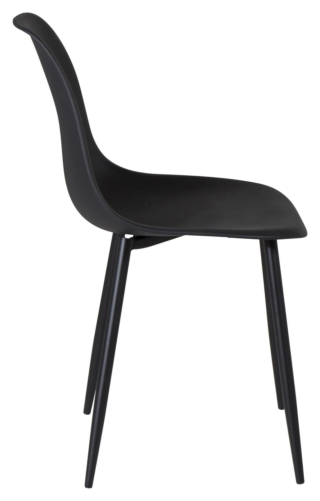 Polar Spisebordsstol, Sort plastik, Sorte metalben - Unoliving.com