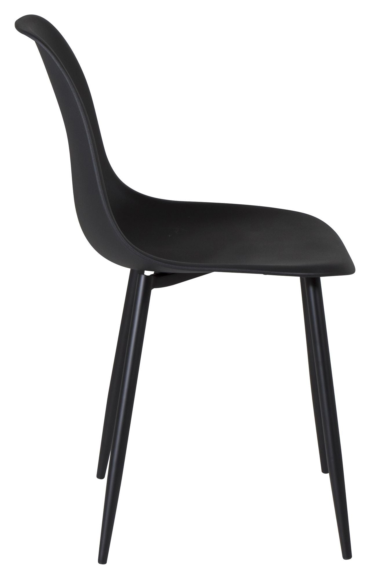 Polar Spisebordsstol, Sort plastik, Sorte metalben - Unoliving.com