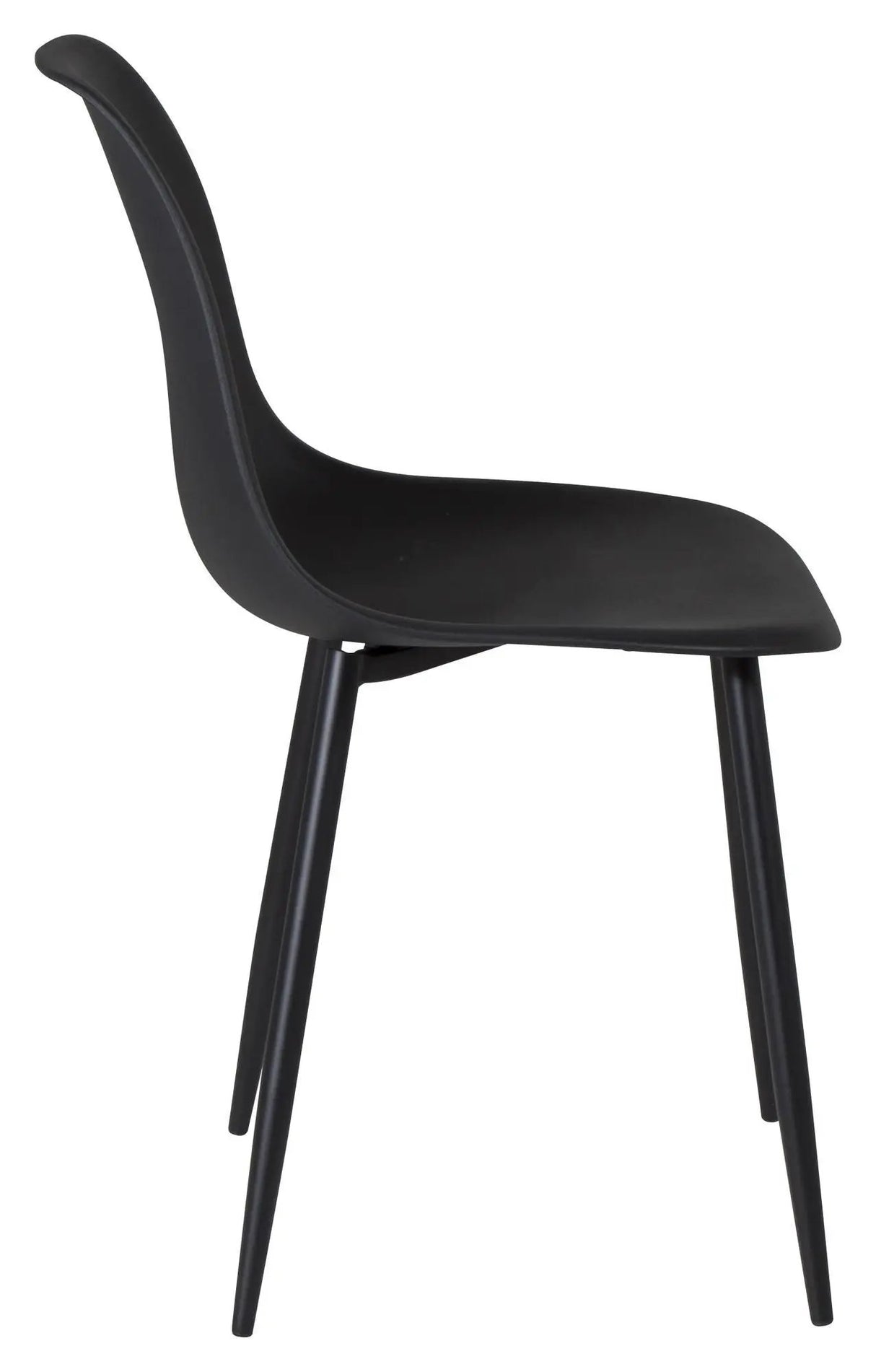 Polar Spisebordsstol, Sort plastik, Sorte metalben - Unoliving.com