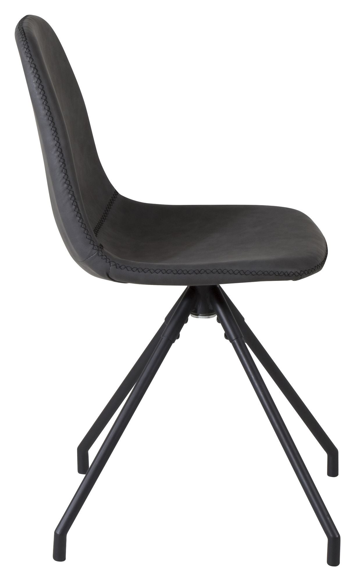Polar Spisebordsstol m. drej, Sort PU, Sorte metalben - Unoliving.com