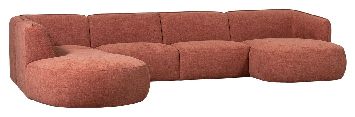 Polly U-sofa, Venstrevendt, Pink - Unoliving.com