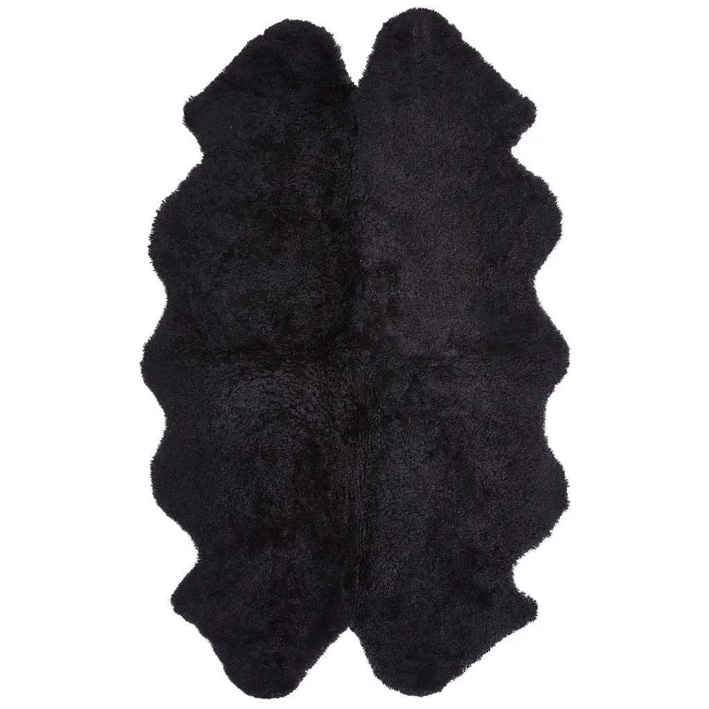Premium kort krøllet Lammeskind fra NZ 180x110 - Black