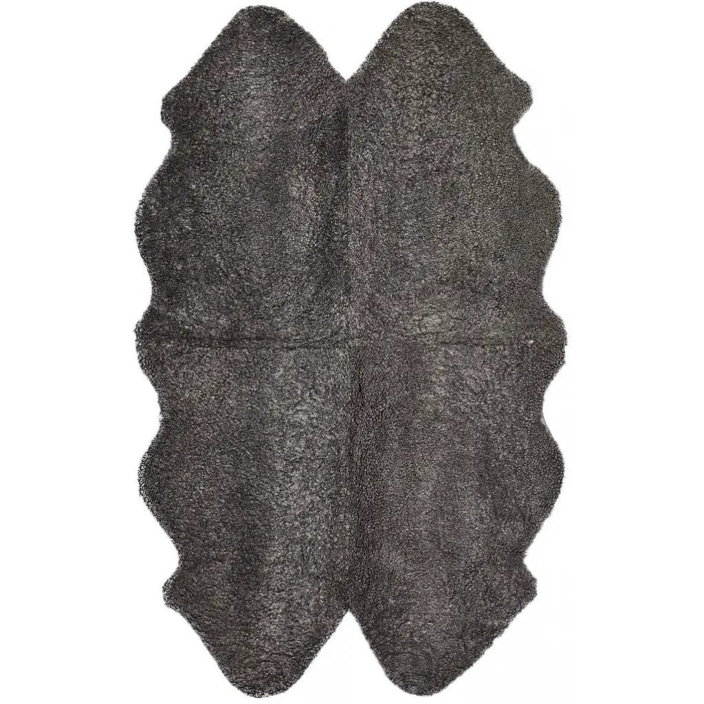 Premium kort krøllet Lammeskind fra NZ 180x110 - Graphite