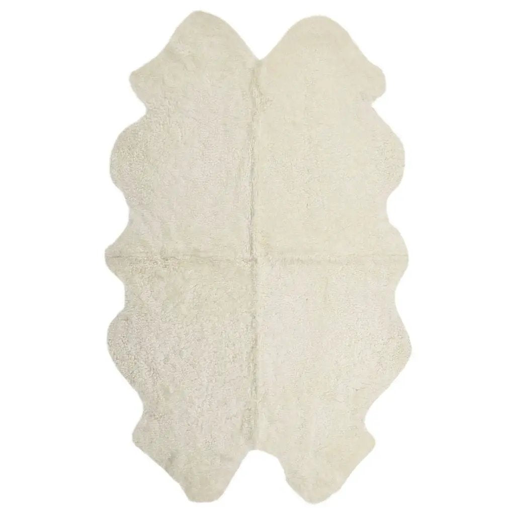 Premium kort krøllet Lammeskind fra NZ 180x110 - Ivory