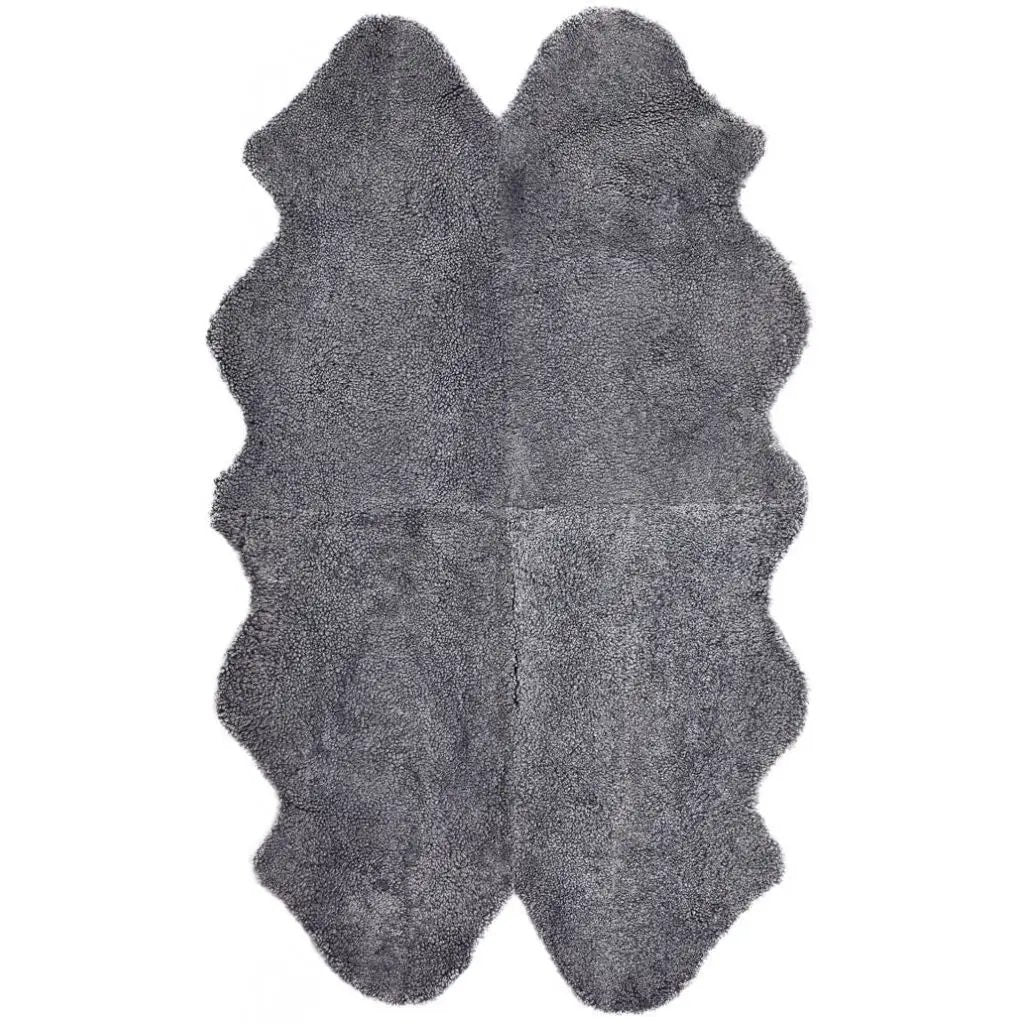 Premium kort krøllet Lammeskind fra NZ 180x110 - Light Grey snowtop