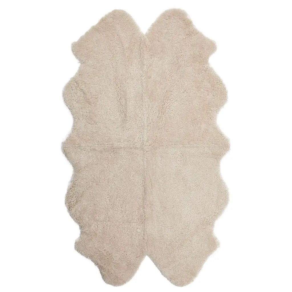 Premium kort krøllet Lammeskind fra NZ 180x110 - Pearl