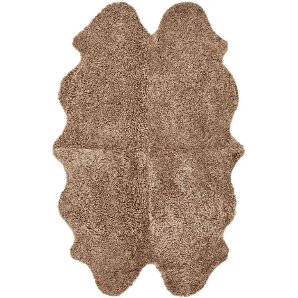 Premium kort krøllet Lammeskind fra NZ 180x110 - Taupe