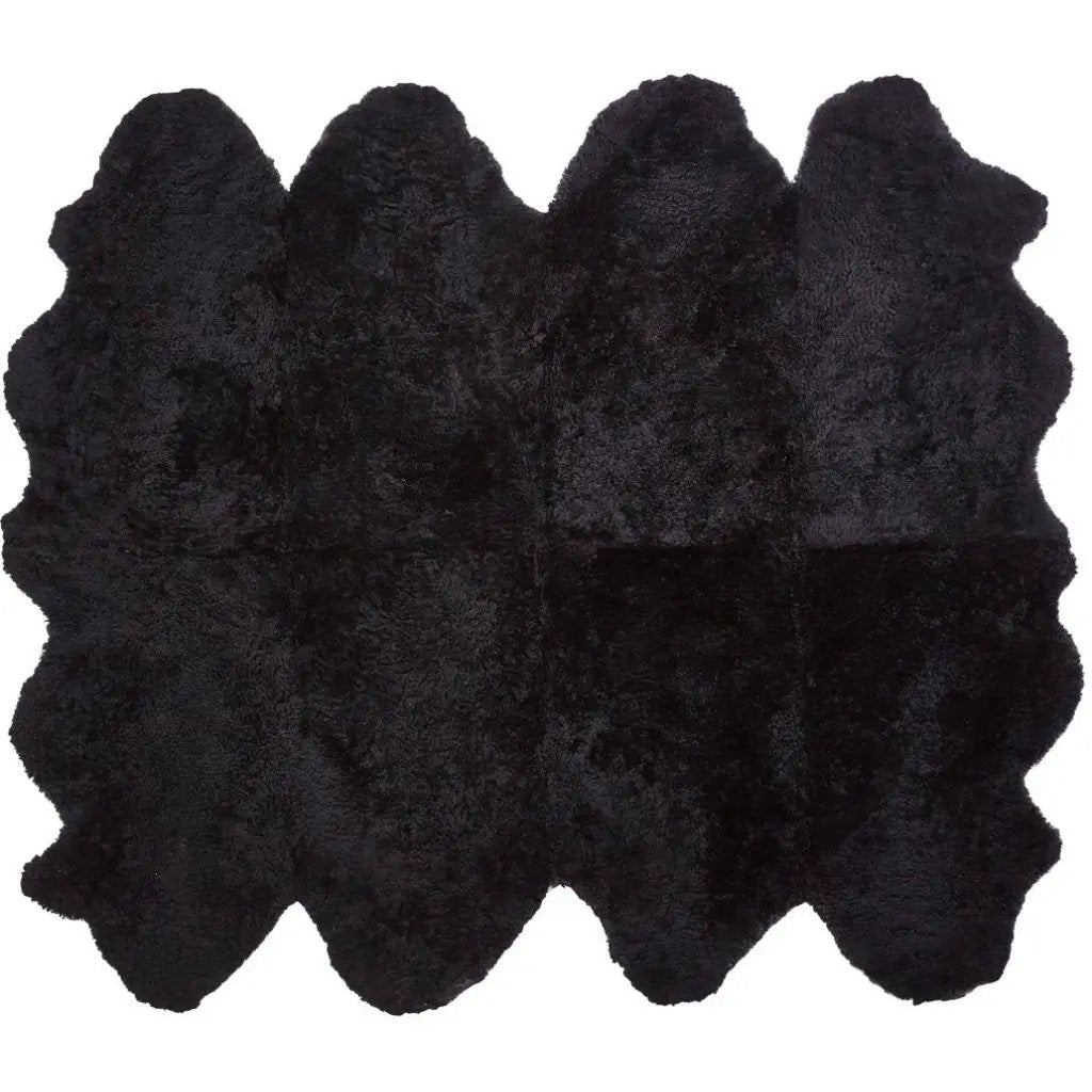 Premium kort krøllet Lammeskind fra NZ 180x214 - Black