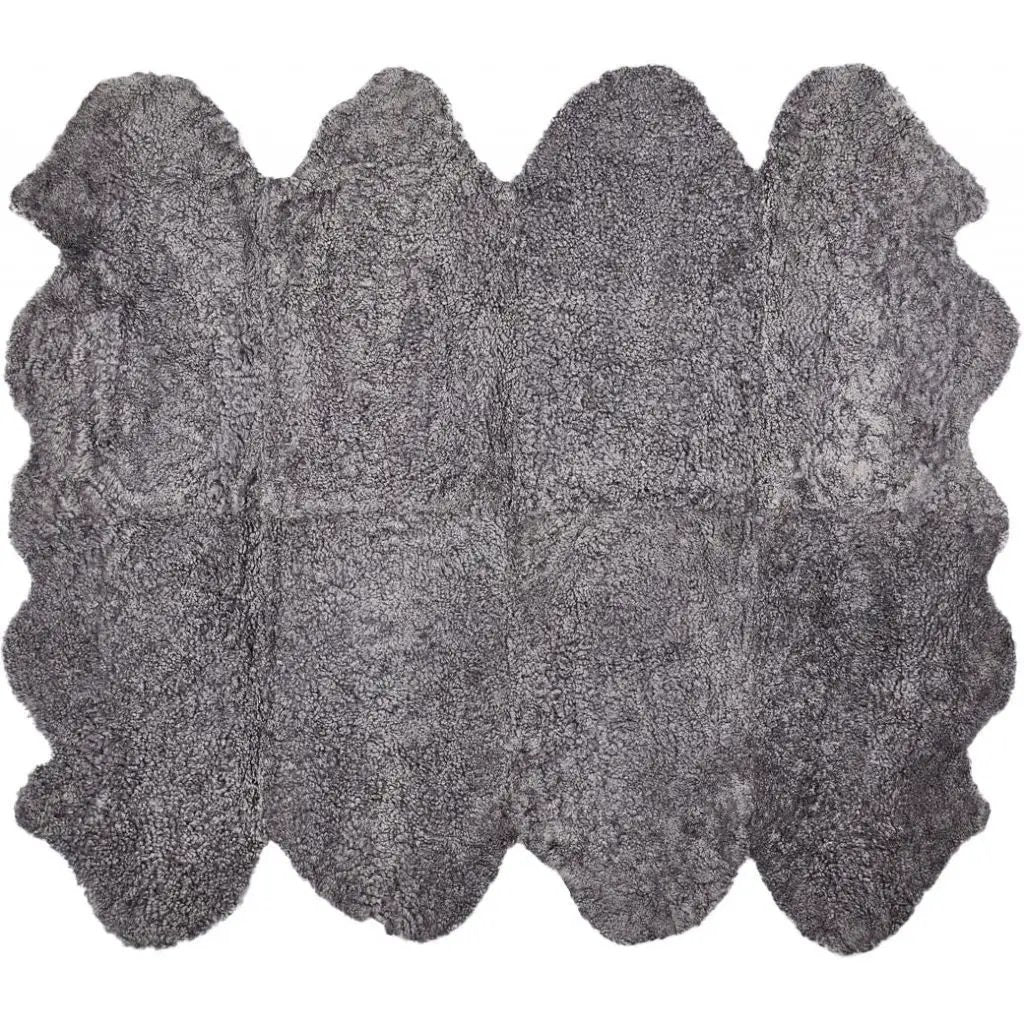 Premium kort krøllet Lammeskind fra NZ 180x214 - Light Grey snowtop