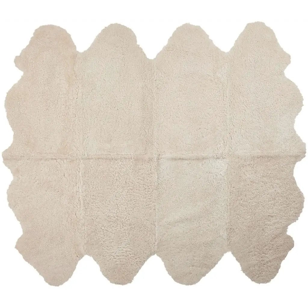 Premium kort krøllet Lammeskind fra NZ 180x214 - Pearl