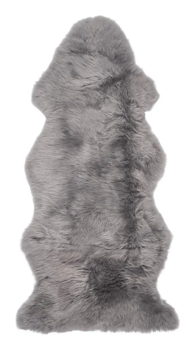 Premium langhåret Lammeskind fra NZ 135 - Light Grey - Unoliving.com