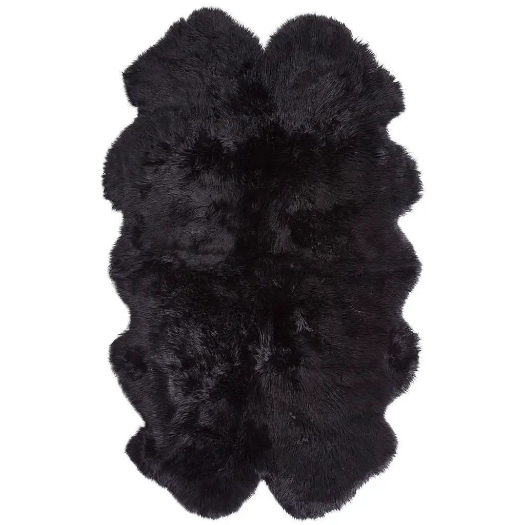 Premium langhåret Lammeskind fra NZ 180x110 - Black