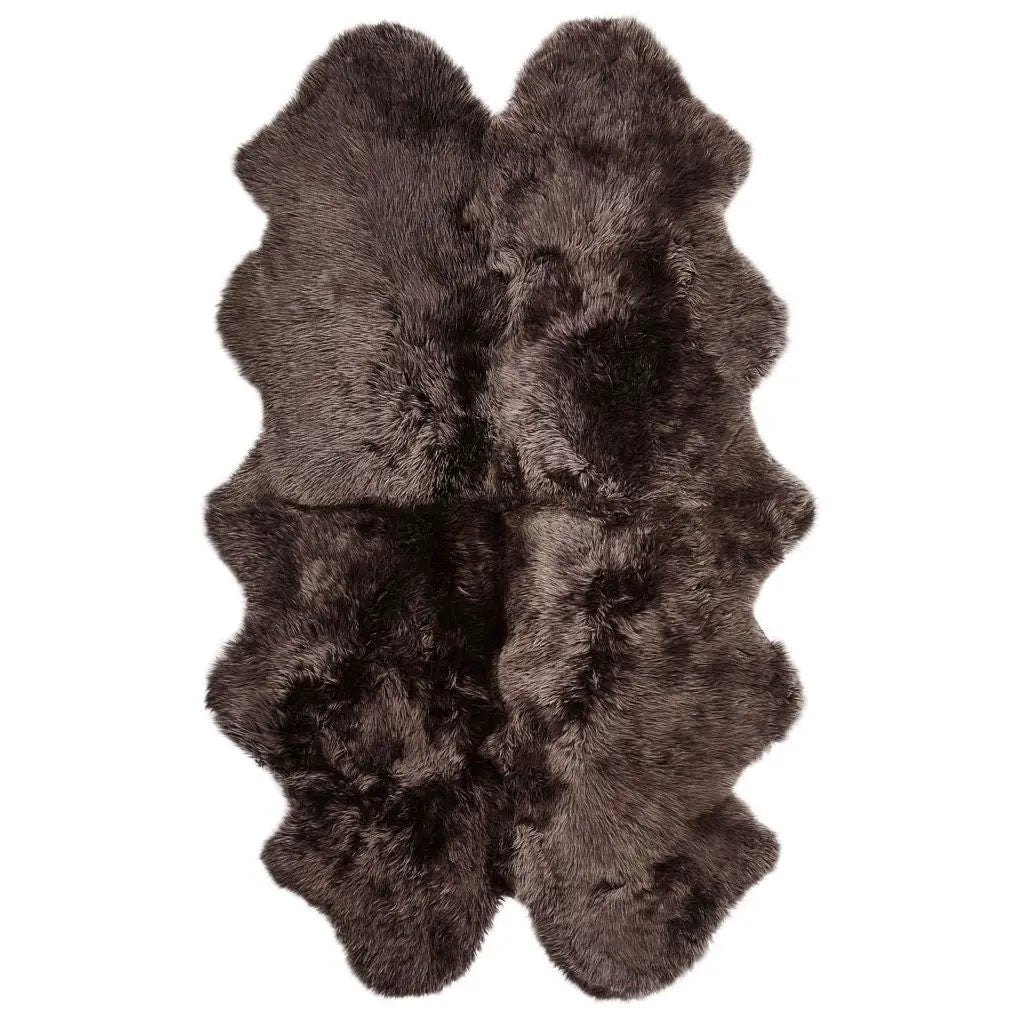 Premium langhåret Lammeskind fra NZ 180x110 - Walnut