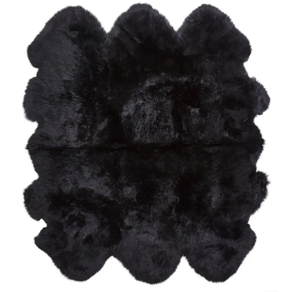 Premium langhåret Lammeskind fra NZ 180x162 - Black