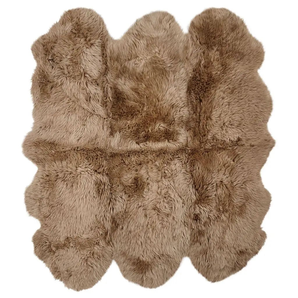 Premium langhåret Lammeskind fra NZ 180x162 - Taupe