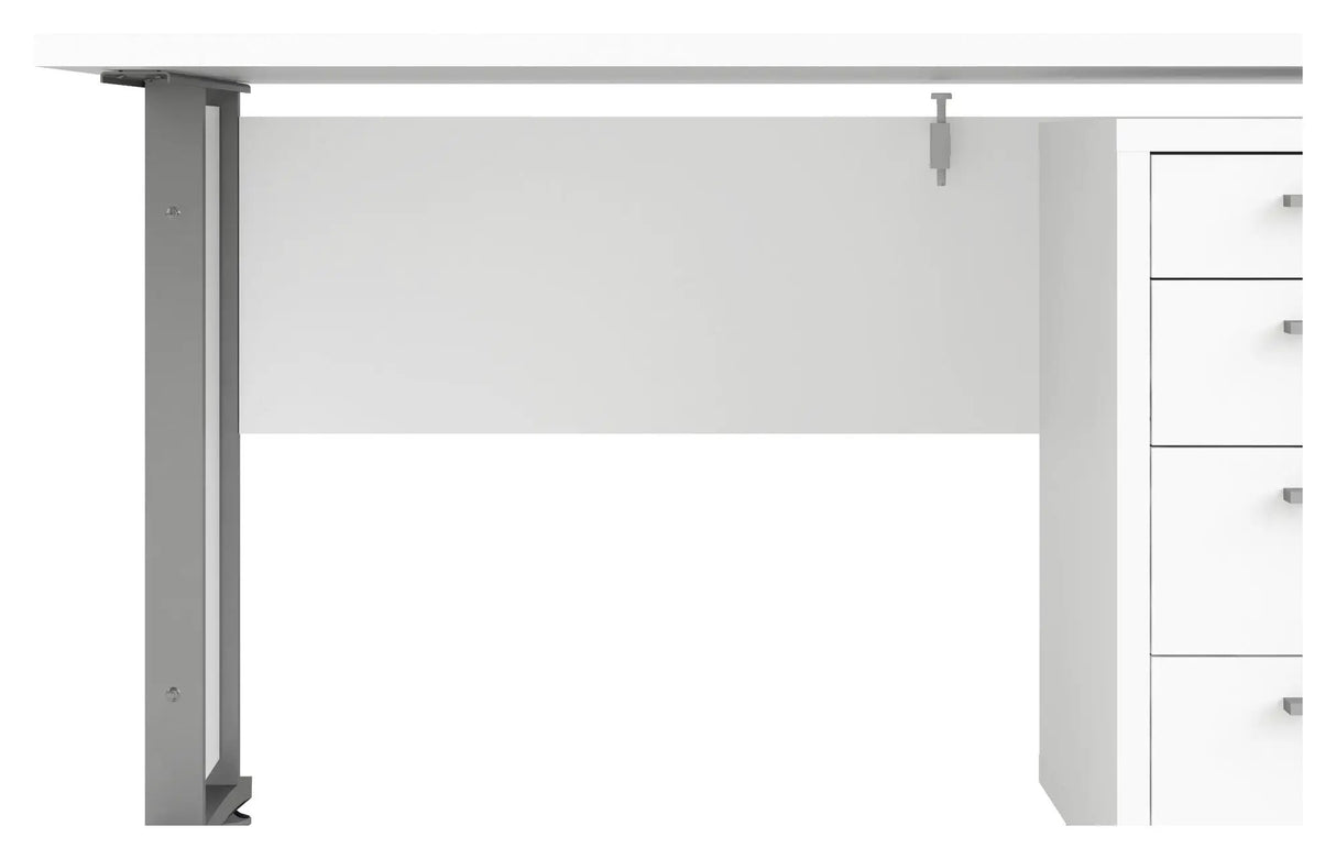 Prima Skrivebord inkl. Skuffemodul - Hvid - Unoliving.com