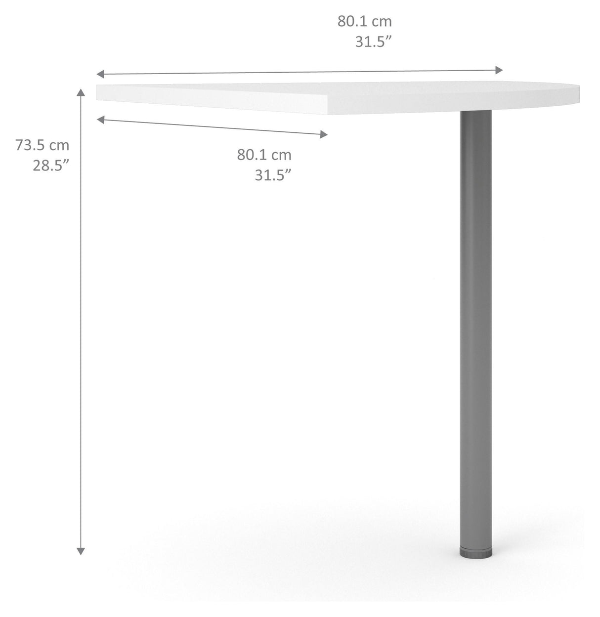 Prima Skrivebordsmodul - Hvid m/metalben