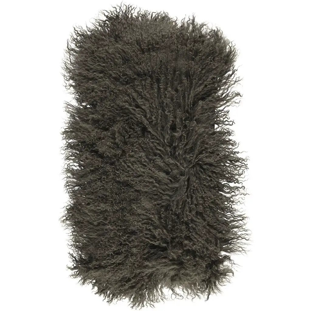 Pude af tibetansk lammeskind, 28x56, Hedge Green