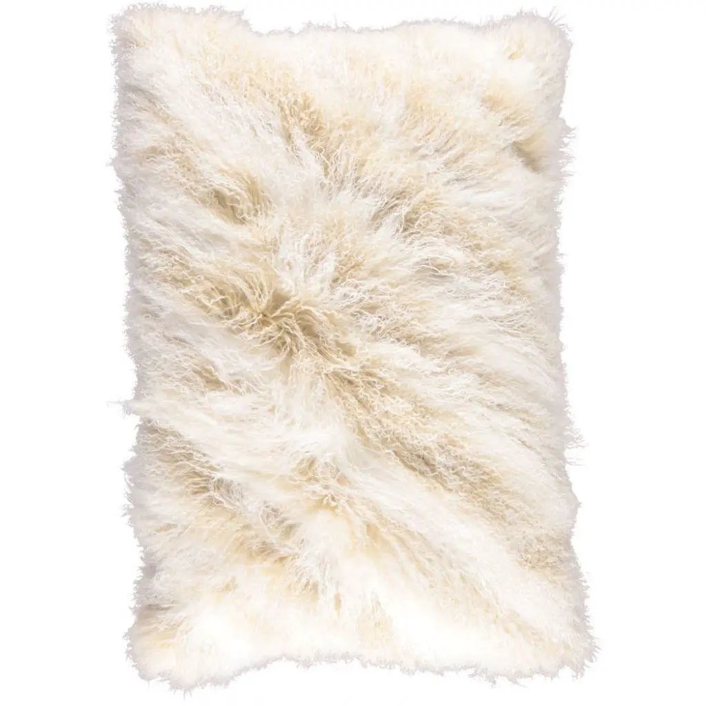 Pude, tibetansk lammeskind, 60x90, Arctic Sunrise/Ivory