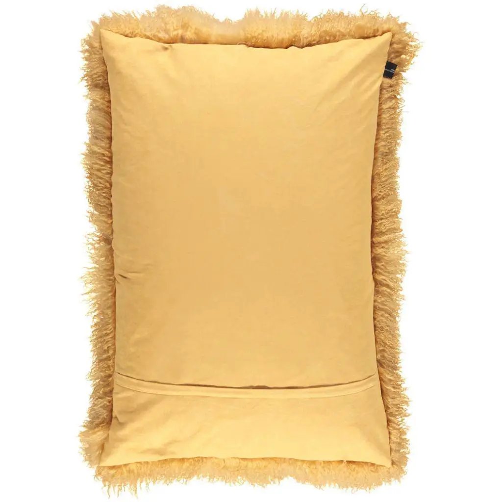Pude, tibetansk lammeskind, 60x90, Imperial Yellow