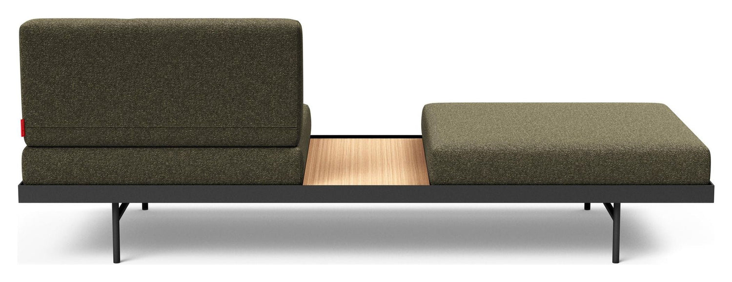 Puri Daybed m. ege bord, Bouclé/Forest Green - Unoliving.com