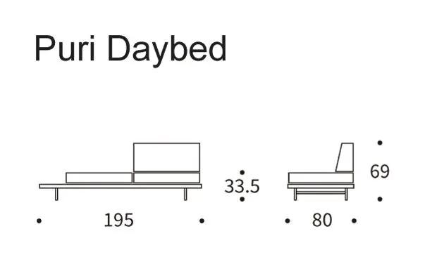 Puri Daybed m. ege bord, Natural - Unoliving.com