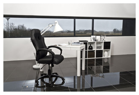 Race Gamerstol m. drejefunktion og gaslift, Sort stof/PU - Unoliving.com