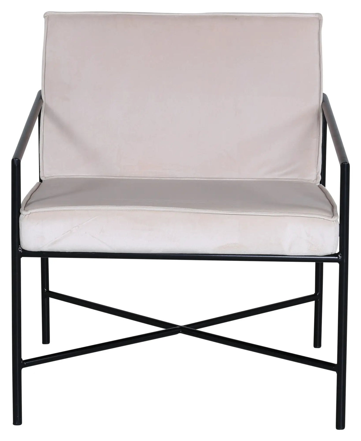 Rakel Loungestol, Beige Velour - Unoliving.com