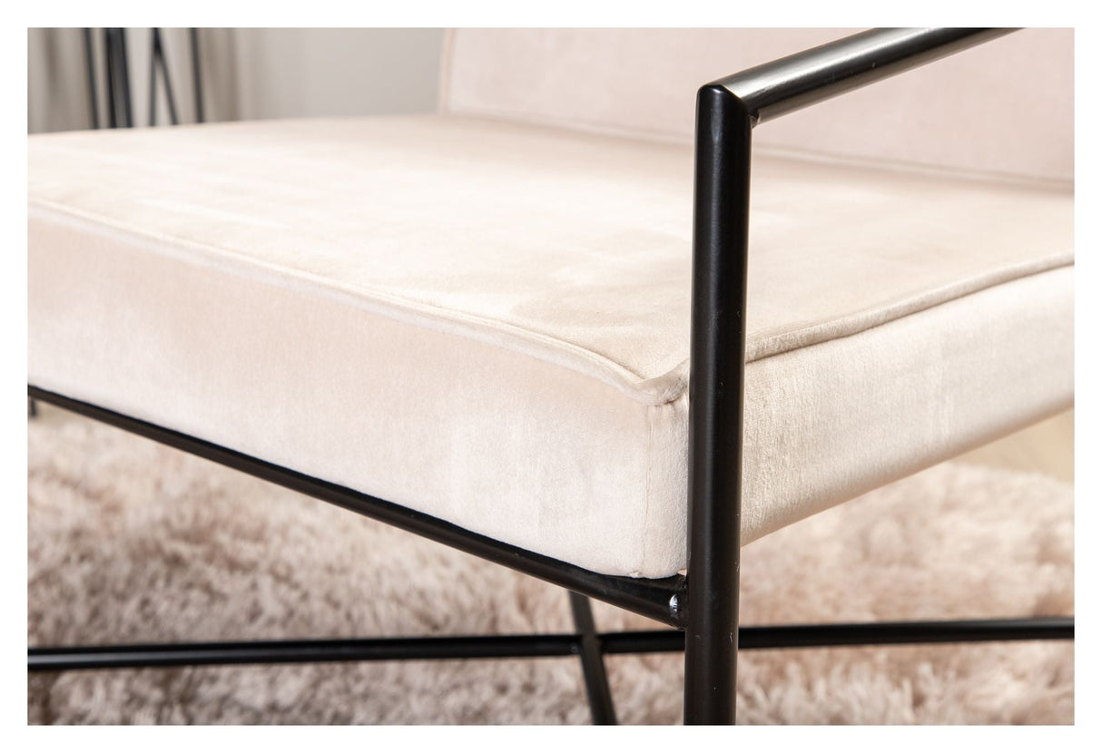 Rakel Loungestol, Beige Velour - Unoliving.com