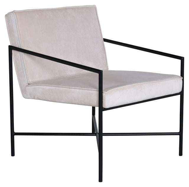 Rakel Loungestol, Beige Velour - Unoliving.com
