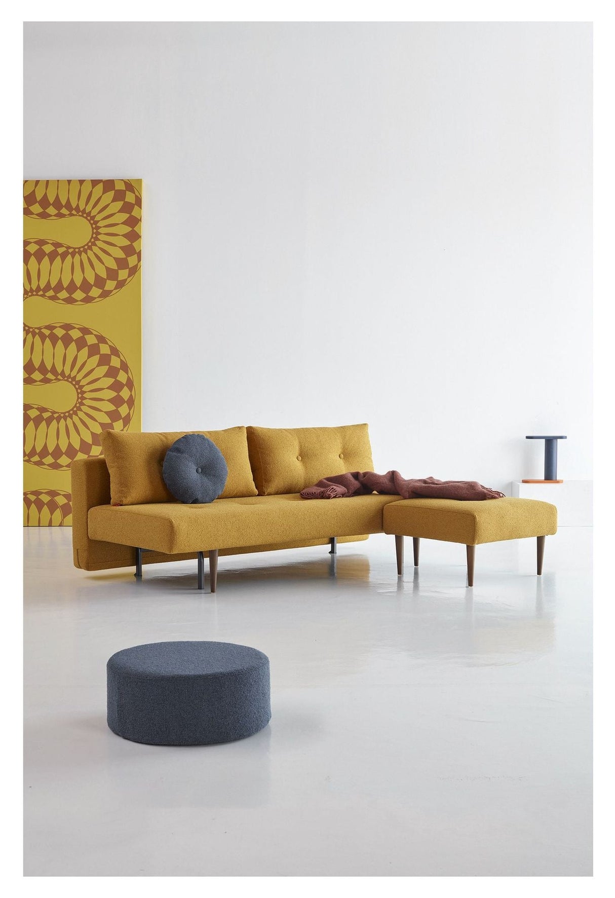 Recast Plus Sovesofa Dark Styletto, Bouclé/Ochre - Unoliving.com