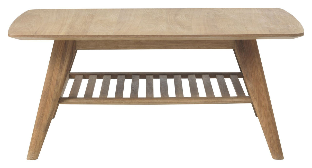 Rho Sofabord m. hylde - Egefinér, 110x70