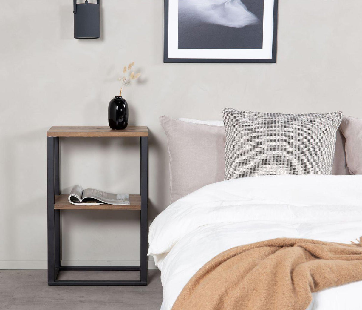 Rise Sengebord - Vintagebrun recycled Papirtop