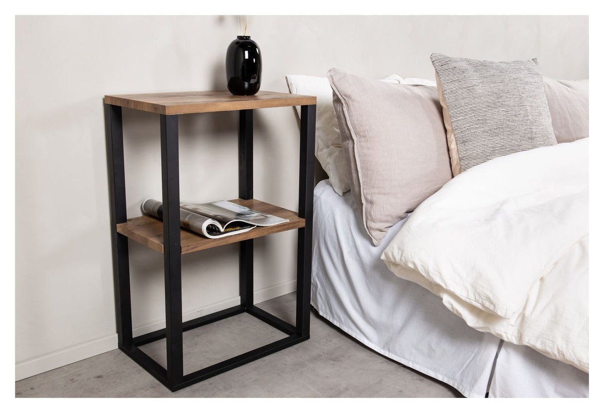 Rise Sengebord - Vintagebrun recycled Papirtop