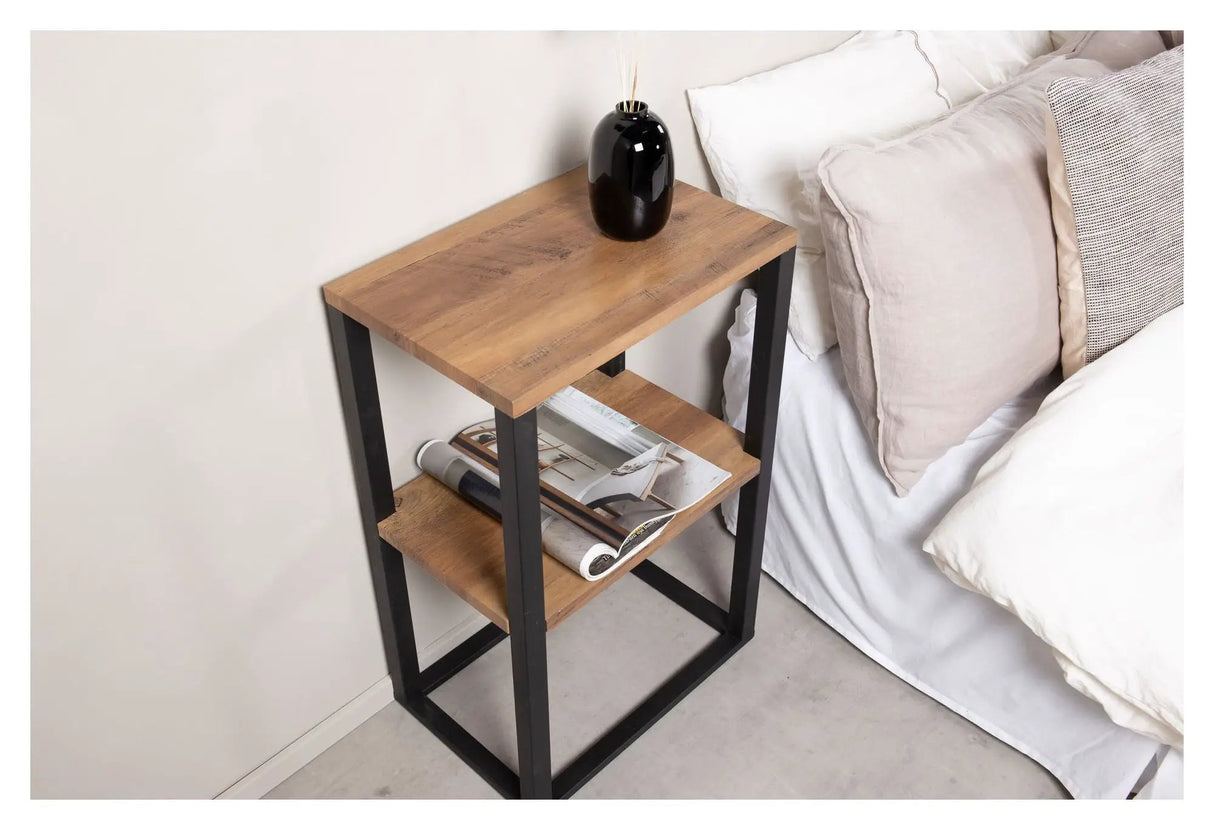 Rise Sengebord - Vintagebrun recycled Papirtop